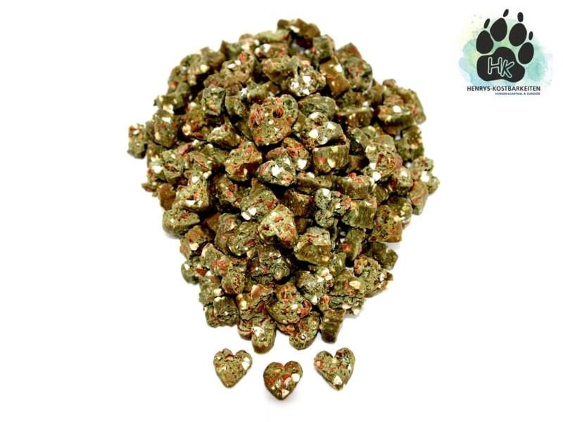 Hundekeks-Veggie-Gemüseherzen (mit Buchweizen)