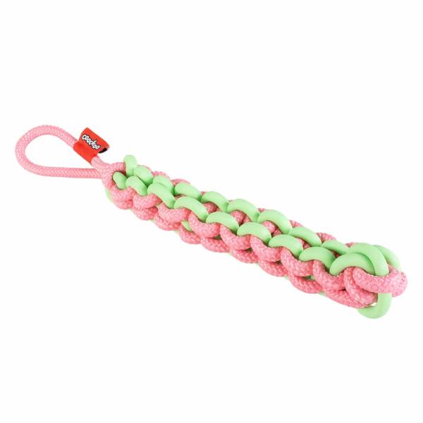 Hundespielzeug Twisting Tugger grün/rosa von Coockoo