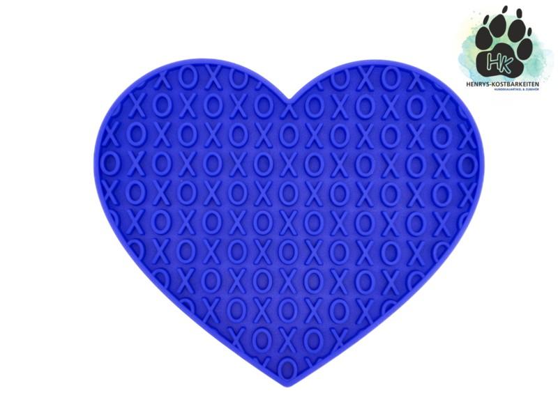 Schleckmatte Herz, blau