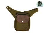 Gassi-Tasche Wasserabweisend  (Nylon Khaki-Braun) Pfote im Herz